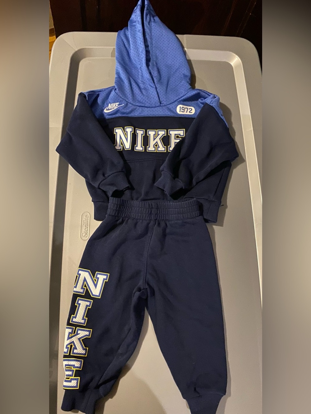 Nike Light Blue and Black Kids Hoodie Set